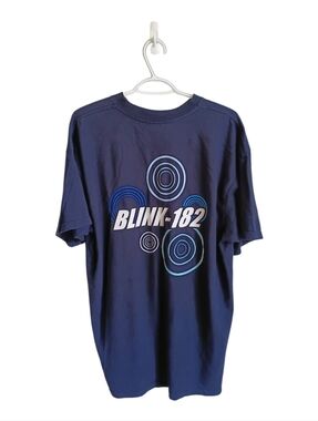 SUPER RARE Vintage Y2KBlink-182 Navy Graphic Band Tee XL Gildan Skatecore Music